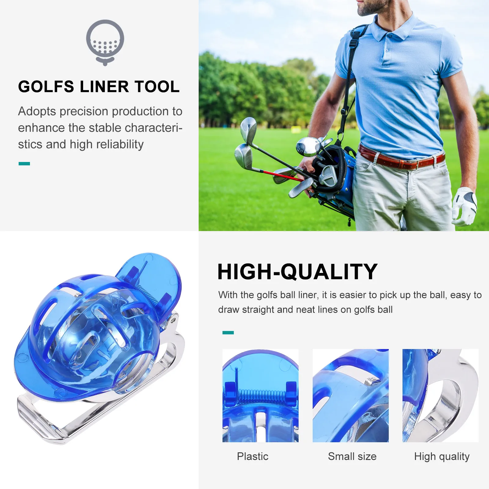 Golf Ball Marker Line Liner Transparent Tongs Design Easy Pick Up Ball Drawing Alignment Tool Useful Putting Golf Accessory