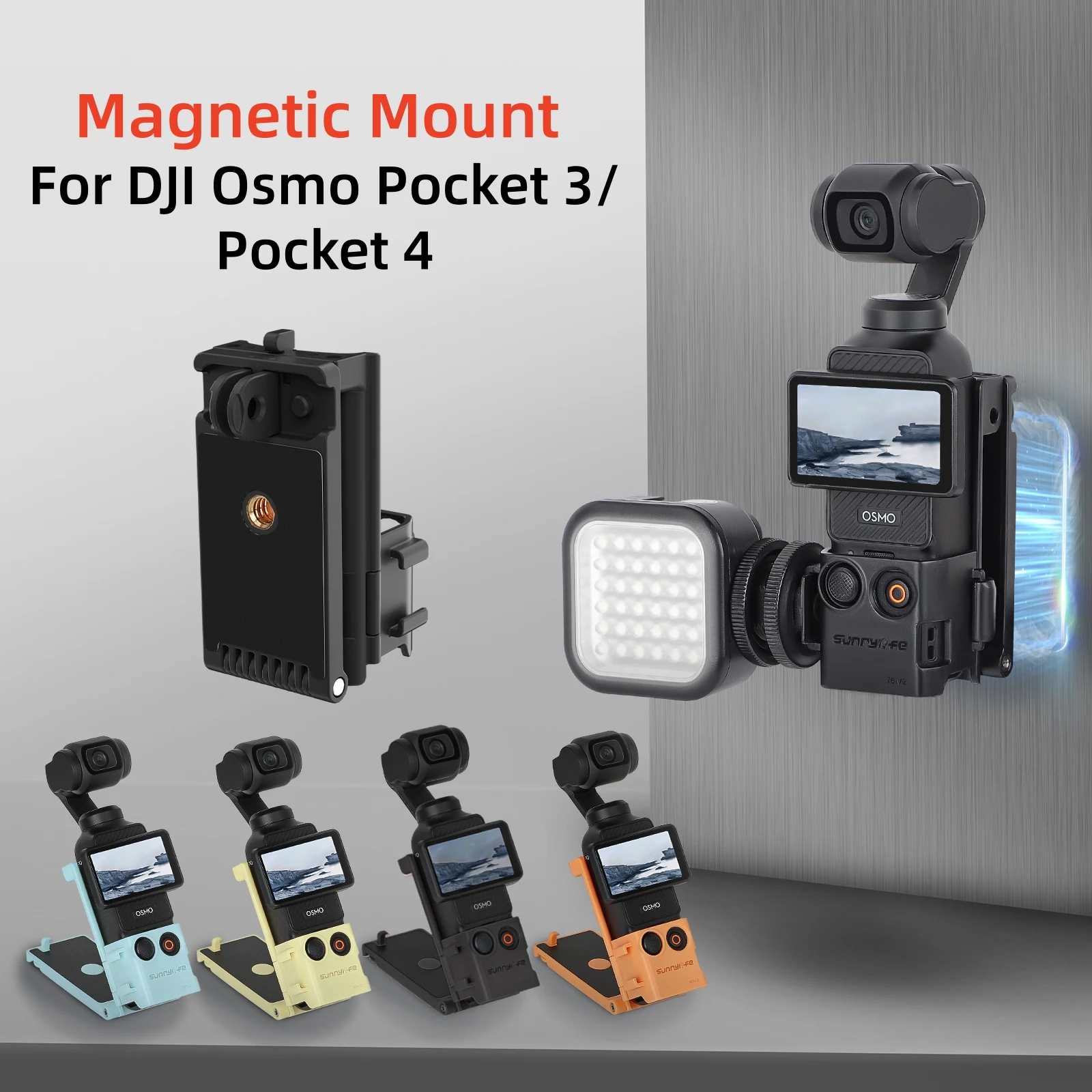 

Magnetic Mount for DJI OSMO Pocket 3/Pocket 4 Quick Release Expansion Adapter Stand Holder Desktop Base Camera Accessories