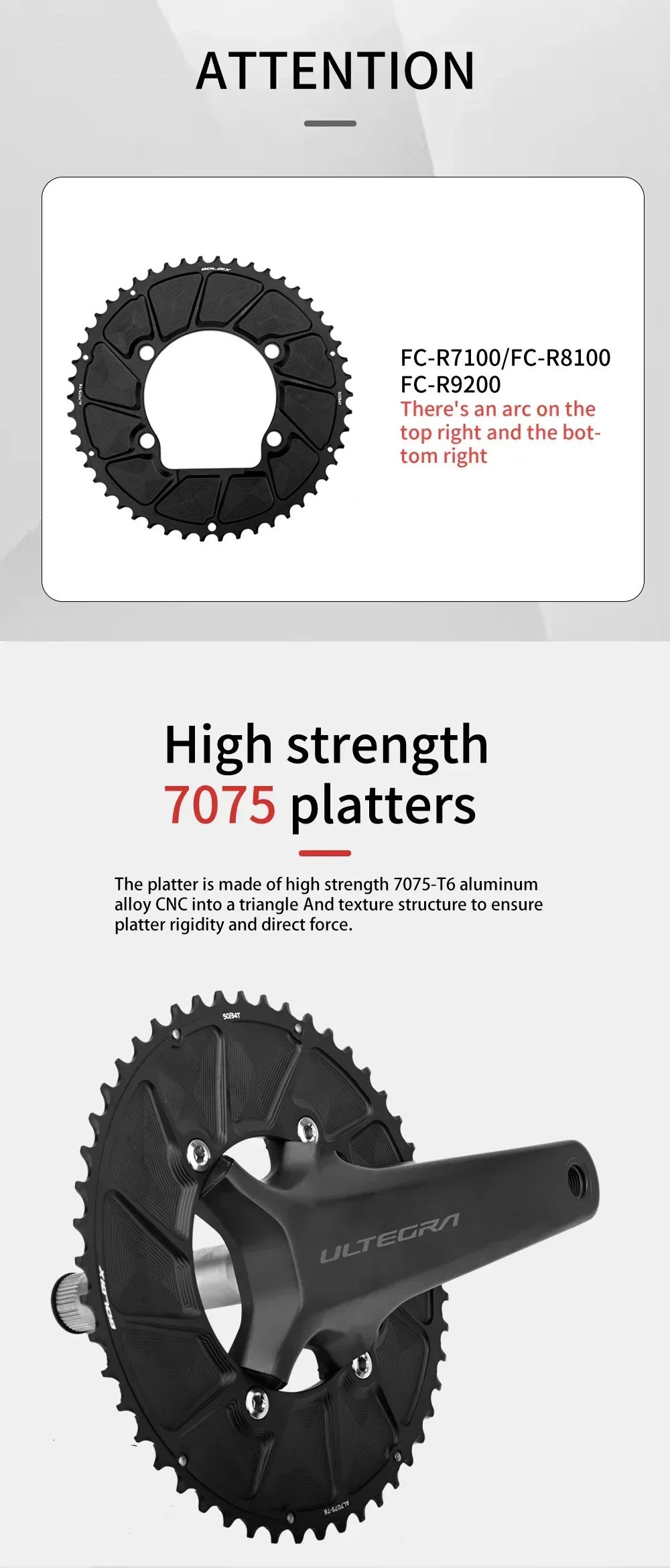 GOLDIX 4-Bolzen 110BCD 2X Doppelkettenblatt AERO-Kettenblatt für SHIMANO DURA-ACE R9200 ULTEGRA R8100 105 R7100 11/12-Gang-Kettenblatt – Detail 7