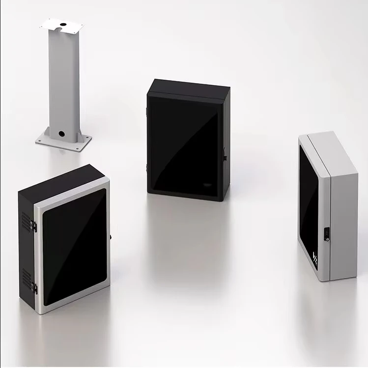 

Waterproof Outdoor Enclosure Black Glass Metal Steel Fast Wall-mounted EV Chargers Wall Box For Tesla Electric Cabinets For Sale