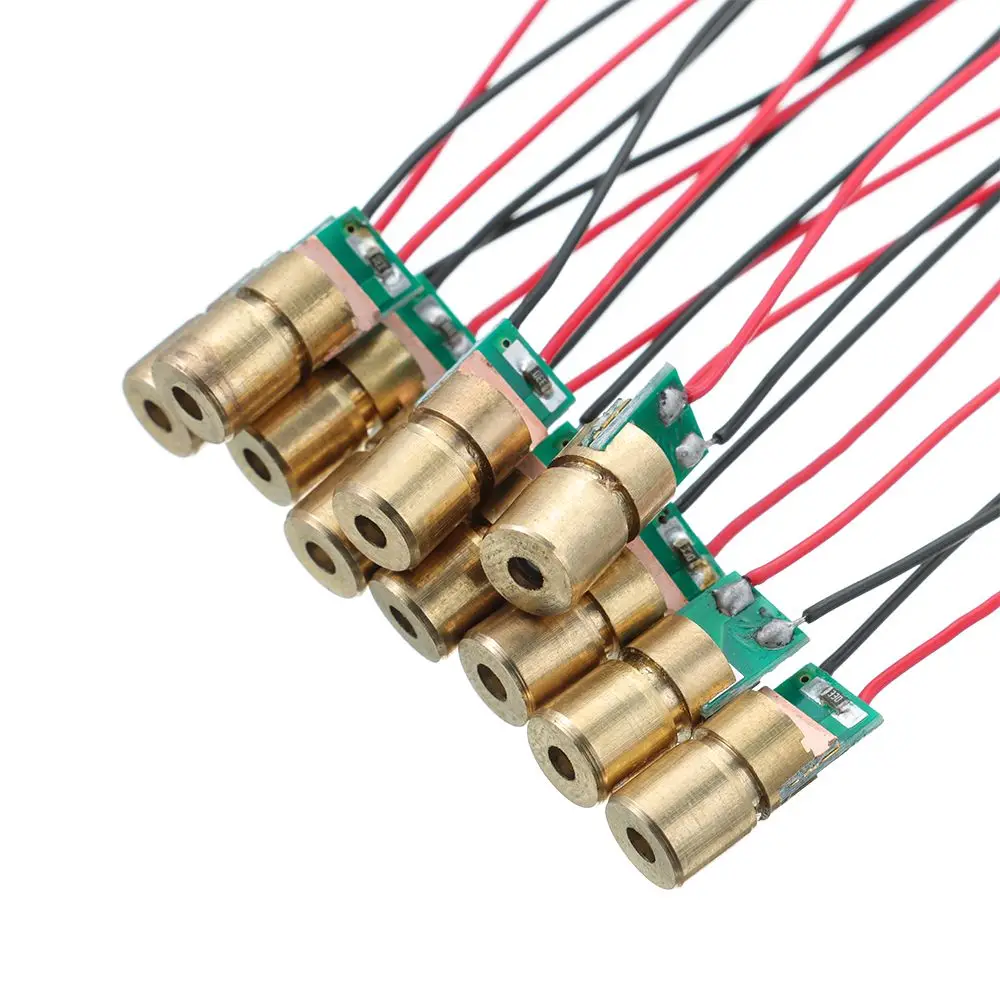 1/3/5/10pcs Laser diode 650nm 6mm 3V 5 million watt Adjustable Laser Dot Diode Module Red Copper Head