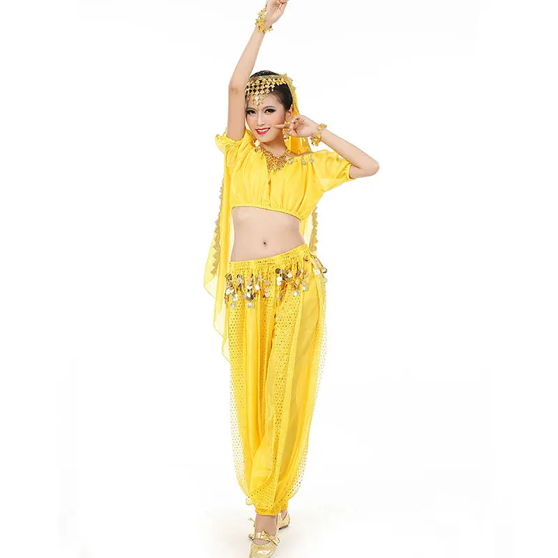 

Женский костюм для танца живота, индийский арабский Болливуд, вуаль с монетой, топ, шаровары, сценический костюм на Хэллоуин, рейв-наряд, косплей