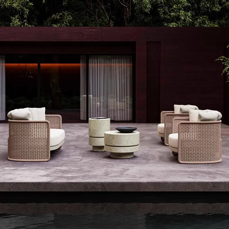 Outdoor Sofa Outdoor Sofa Furniture Designer Empty Floor Model Room Rattan Rattan Chair Outdoor Chair