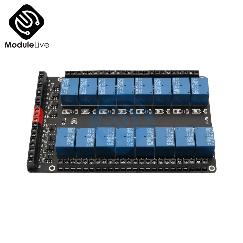 

16 Relay Control Module Isolation Expansion Template High And Low Level Triggering 5V/12V/24V Trigger Delay Relay Modue