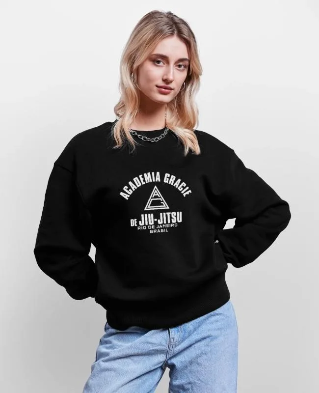 

Autumn and Winter Academia Gracie Jiu Jitsu Print Crew Neck Sweatshirt 100% Cotton Ideal for Martial Arts Enthusiasts