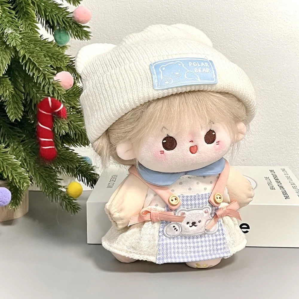 

Plaid Skirt 10cm Cotton Doll Clothes Spotted Top Dress Up 20cm Doll Clothes Outfit Cute Blue Doll Clothes Set