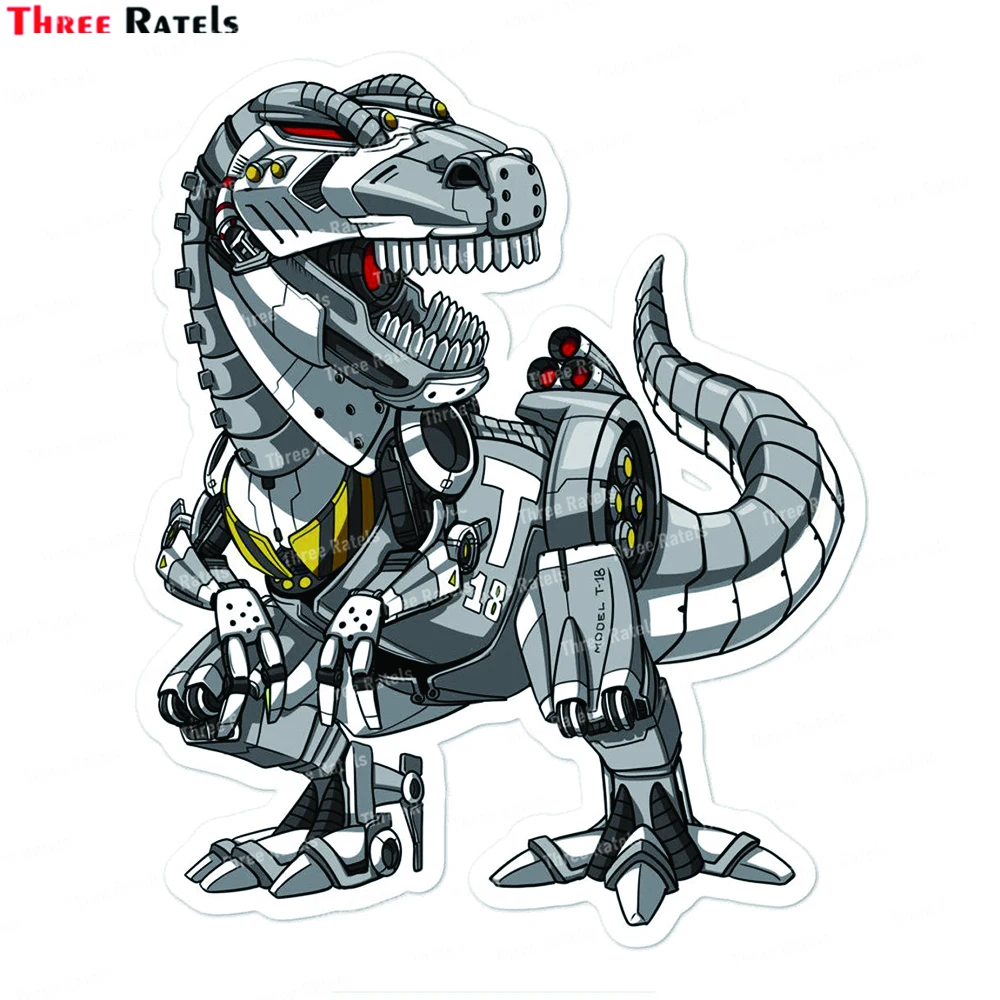 

Three Ratels L874 T-Rex Dinosaur Robot Sticker Home Room Decoration Poster Bedroom Adhesive Wallpaper Door House Interior Decor