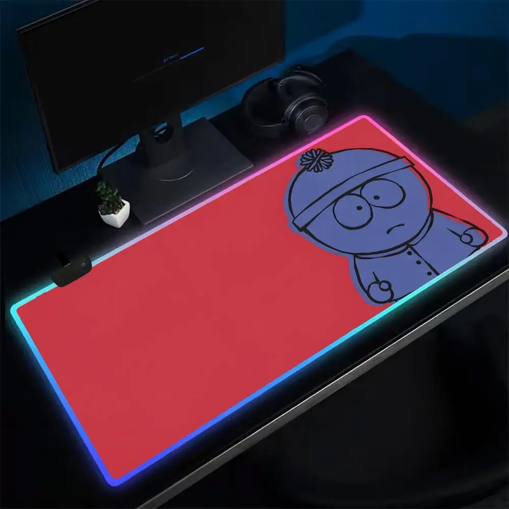 South Park Mouse Pad Anime Gaming Mouse Pad LED Table Pads Backlit Rubber Desktop XXL RGB Desk Mats