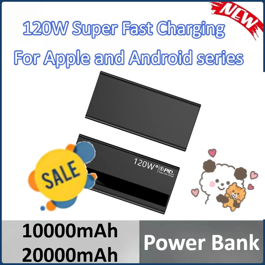 

10000mAh 20000mAh Power Bank Portable External Battery For iPhone For Huawei For Samsung For Xiaomi 120W Super Fast Charging