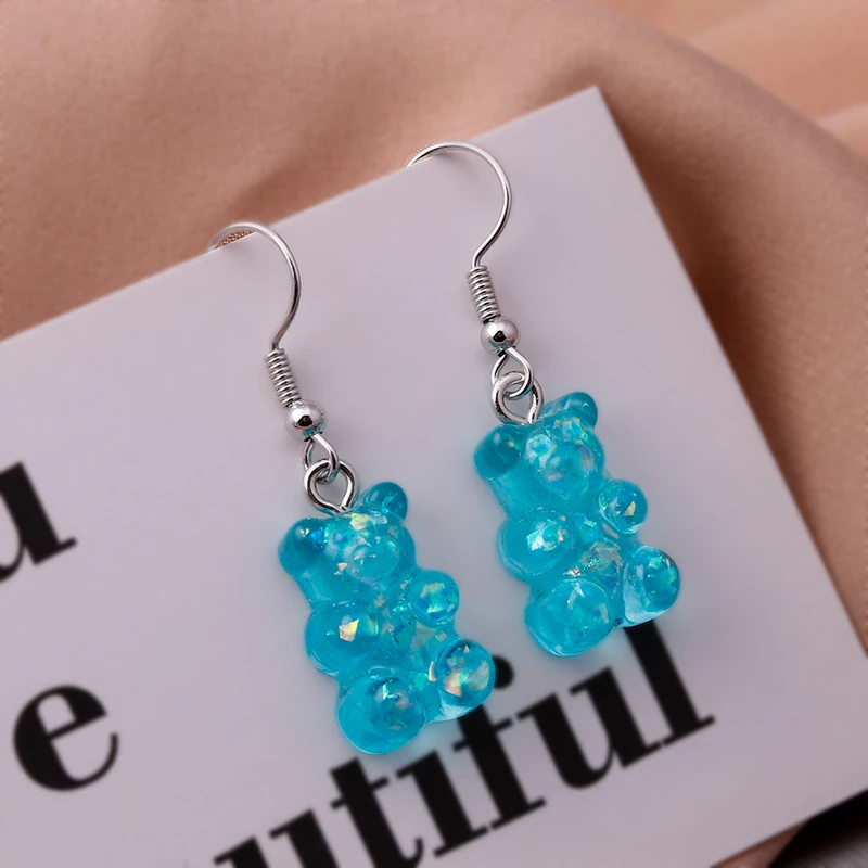 Nette Gummibärchen Ohrstecker für Frauen Candy Farben Tier Baumeln Ohrringe Brincos Femme Mädchen Party Urlaub Schmuck Geschenke – Detail 37