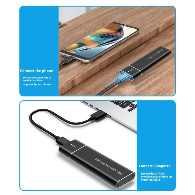 

USB 3.1 Type C 5Gbps M.2 Hard Drive Enclosure Hard Drive Case Mobile Housing Hard Disk Box Easy Installation
