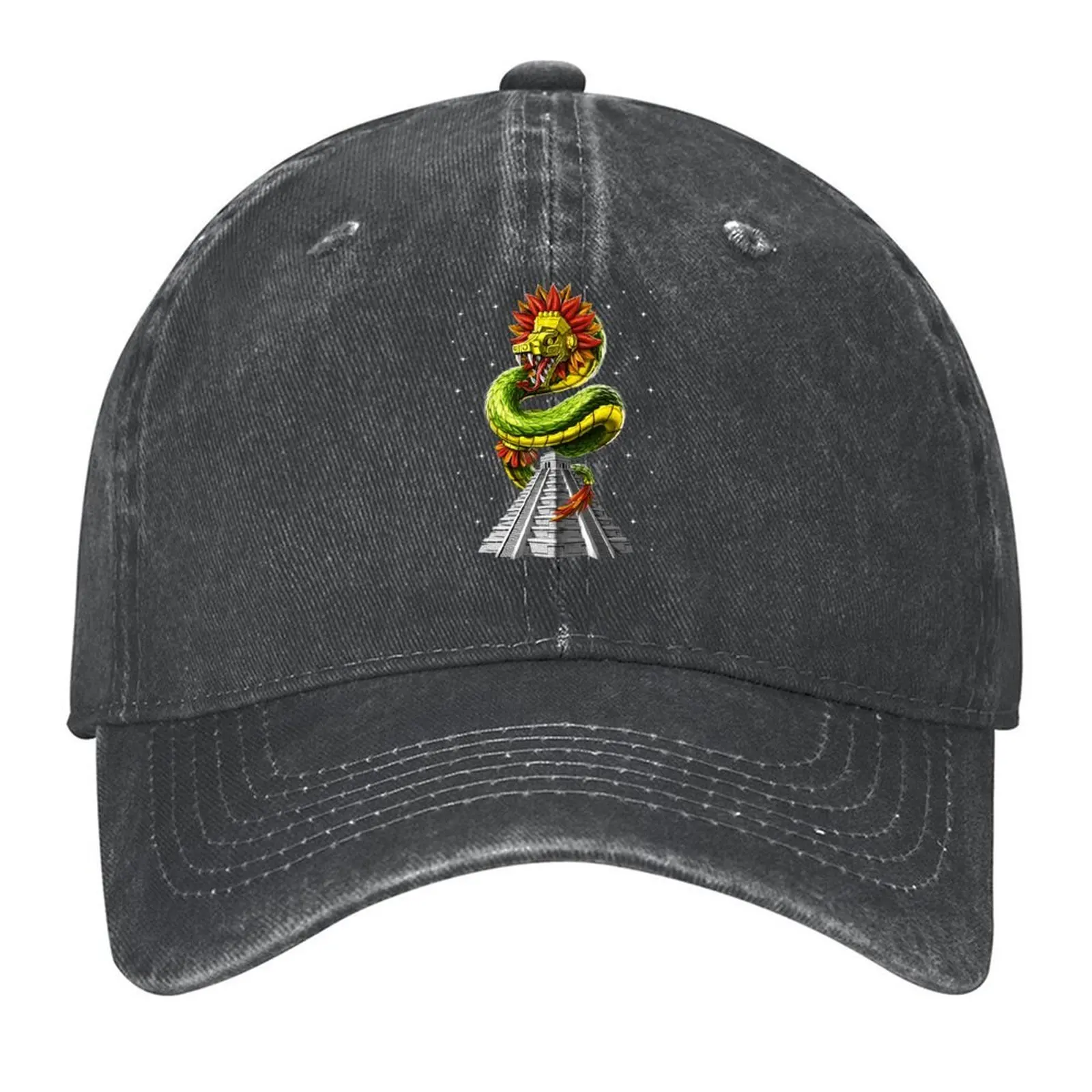 

Aztec Pyramid Quetzalcoatl Baseball Cap sun caps Kids Hat Sunscreen tea Hat Mens Women's