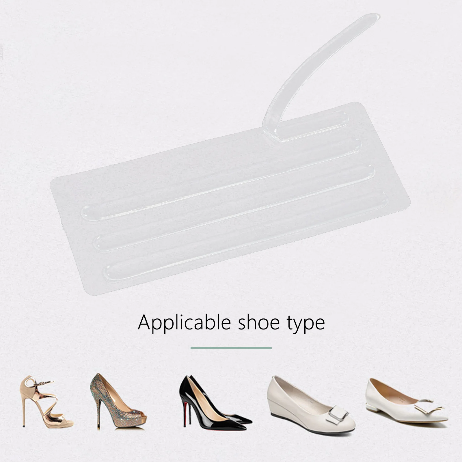 

4Pcs Clear Thin Heel Stickers Anti-Slip Shoes Insoles Adjustable Height Detachable Layer Invisible Design Great Absorption