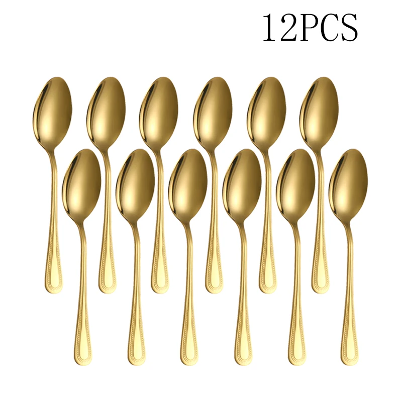 4/8/12pcs Stainless steel mirror polished spoon suitable for restaurant dessert shop to eat dessert small drink coffee