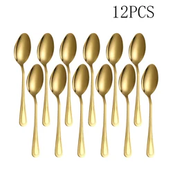 4/8/12pcs Stainless steel mirror polished spoon suitable for restaurant dessert shop to eat dessert small drink coffee