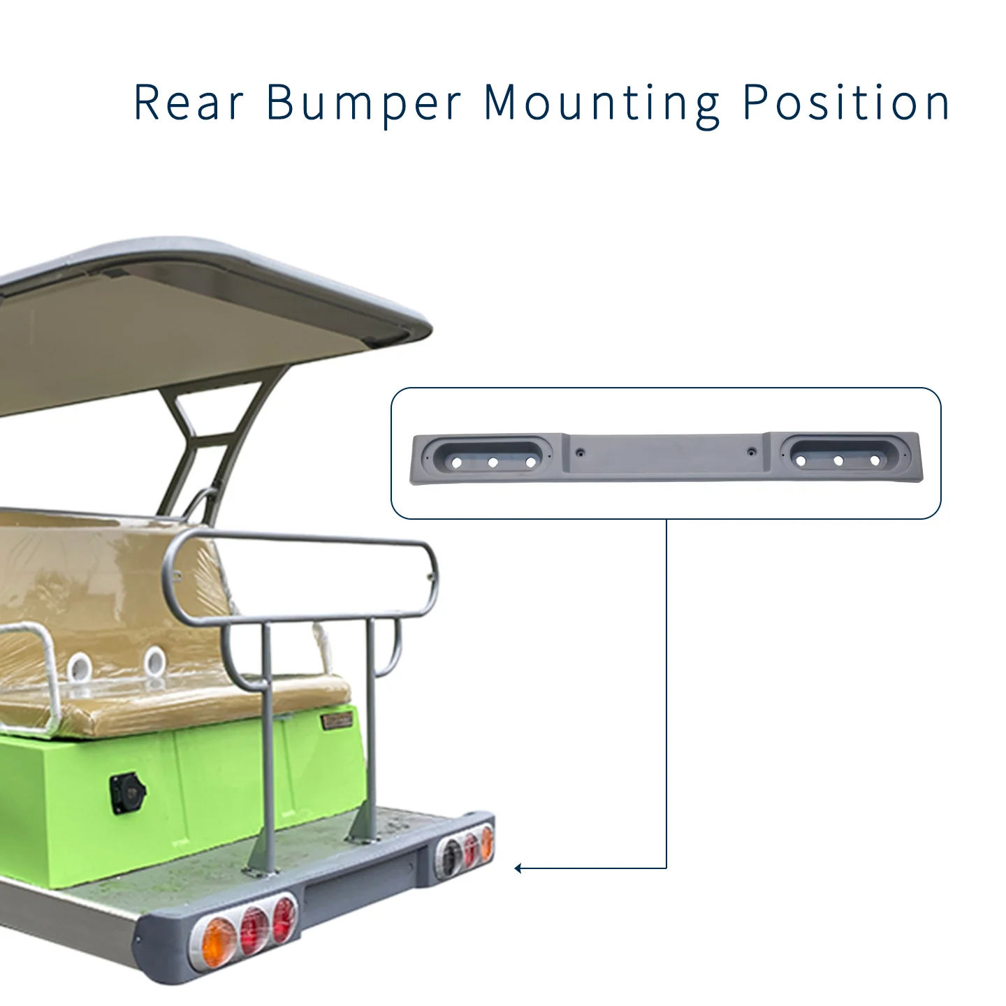 Golf Cart Rear Bumper for Eagle OEM 5406100-004 LED Light Halogen Light Bumper Shell Replacement