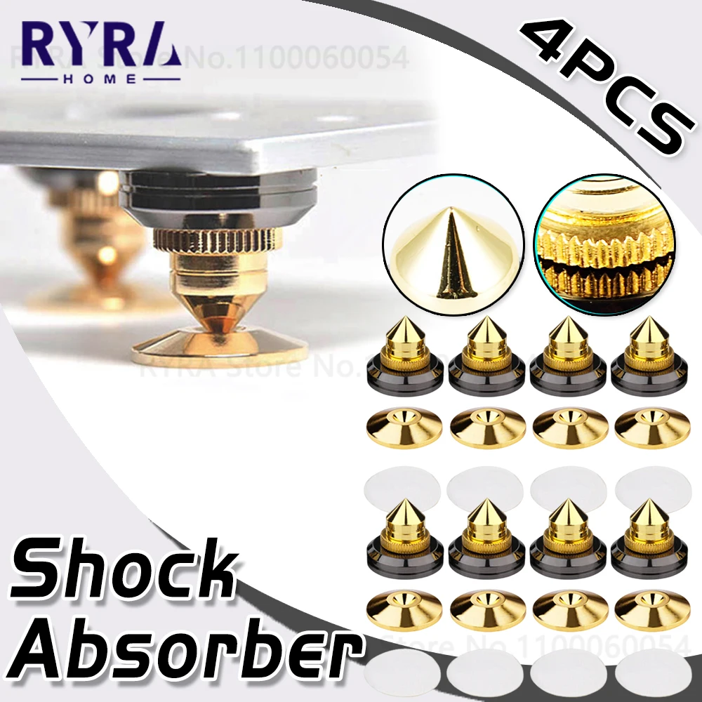 4PCS Speaker Stand Feet Foot Pad Aluminium Alloy Metal Spikes Cone Floor Foot Nail For Loudspeakers Shoes Spike Shock Absorber