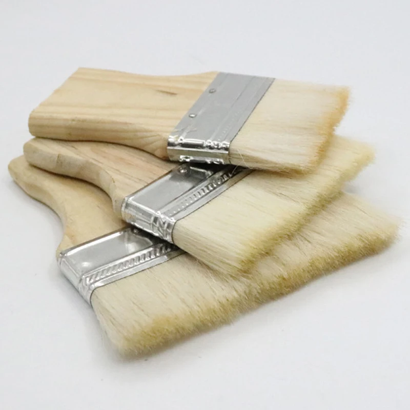 2/3/4/5 Inch Flat Wool Paint Brush with Wood Handle Wide Paint Brushes For Oil And Acrylic Paints Hand Tools