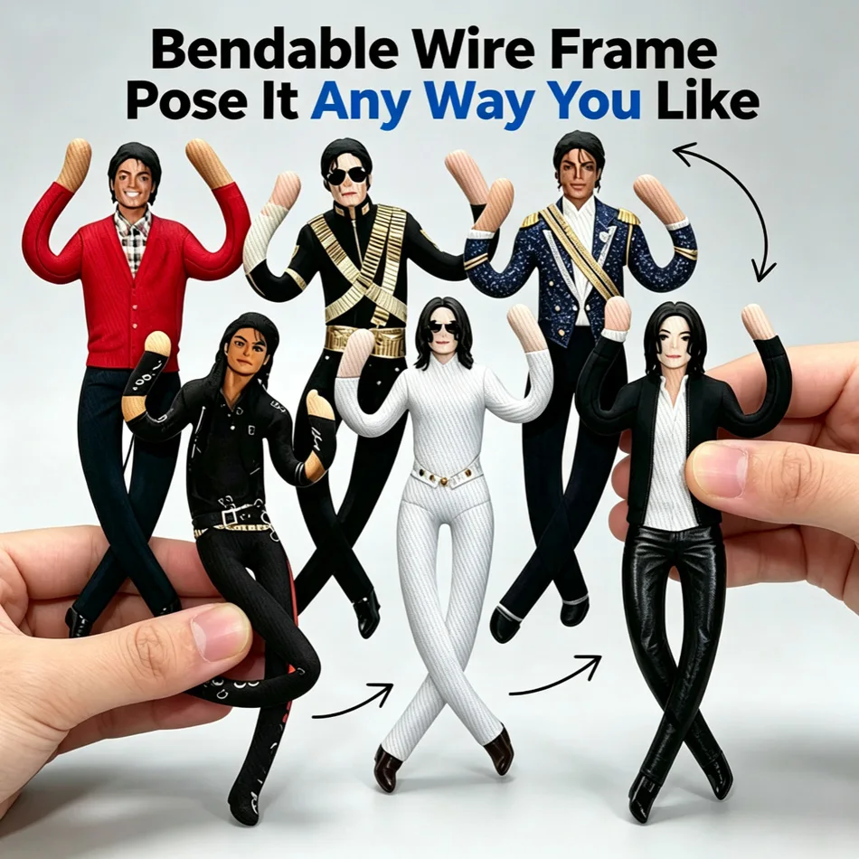 25cm Michael Jackson Cosplay Requisiten-Puppe Plüsch-Stoffpuppe Raumdekoration Abstrakte Gelenkbewegliche Requisiten Geschenk