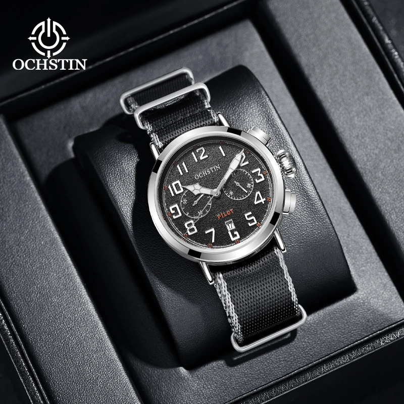 Hot models OCHSTIN2024 atmospheric trend creative nylon series men's watches multifunction quartz movement men's quartz watches