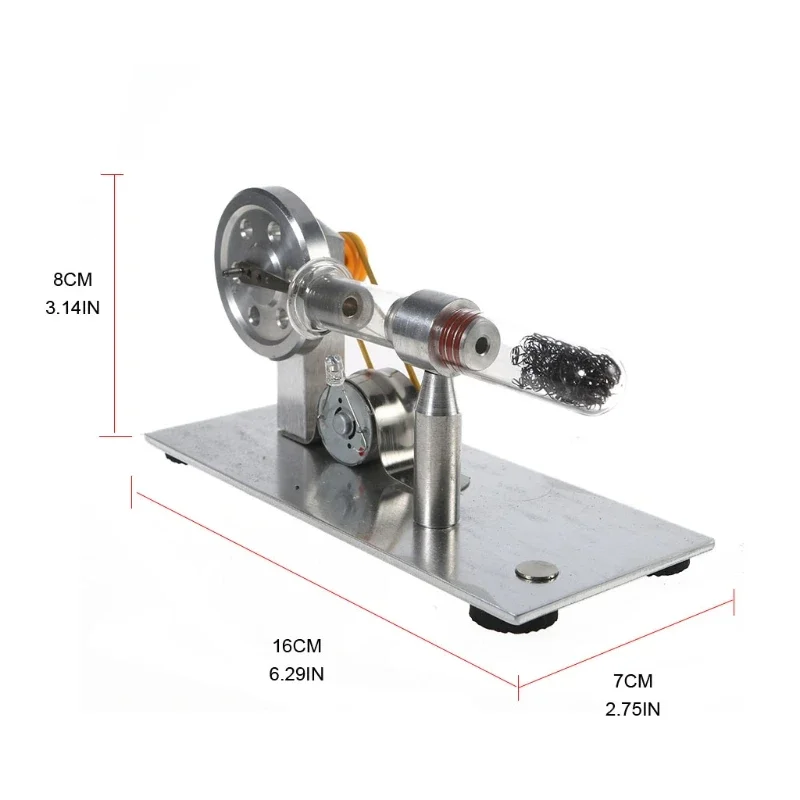 Single Cylinder Stirling Engine Motor Steam Heat Education Model Toy Electricity Generator High-tech Desktop Ornaments