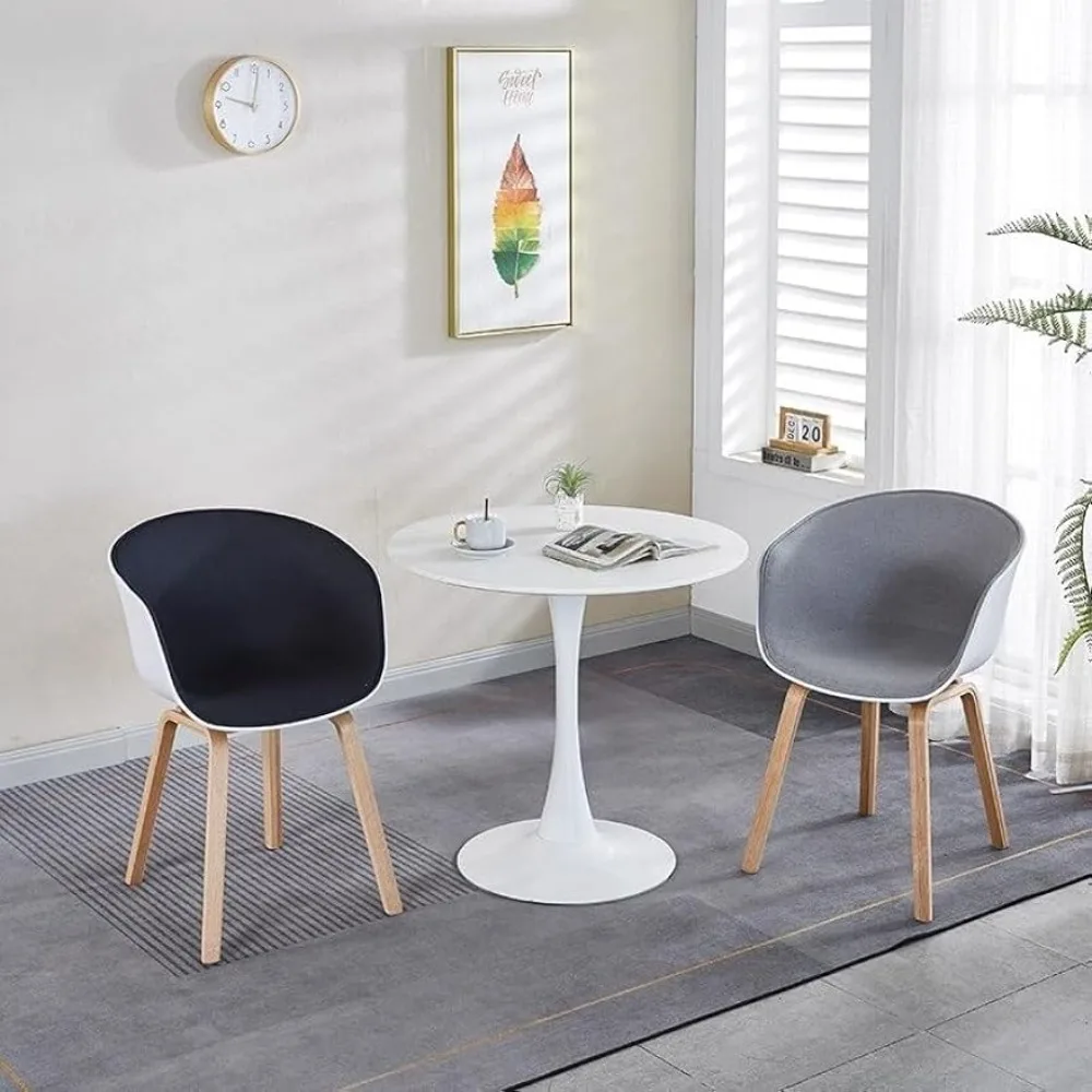Juego de mesas y sillas de comedor redondas 5, juego de mesa y sillas, elegante combinación de 1 mesa y 4 sillas para mesas de centro