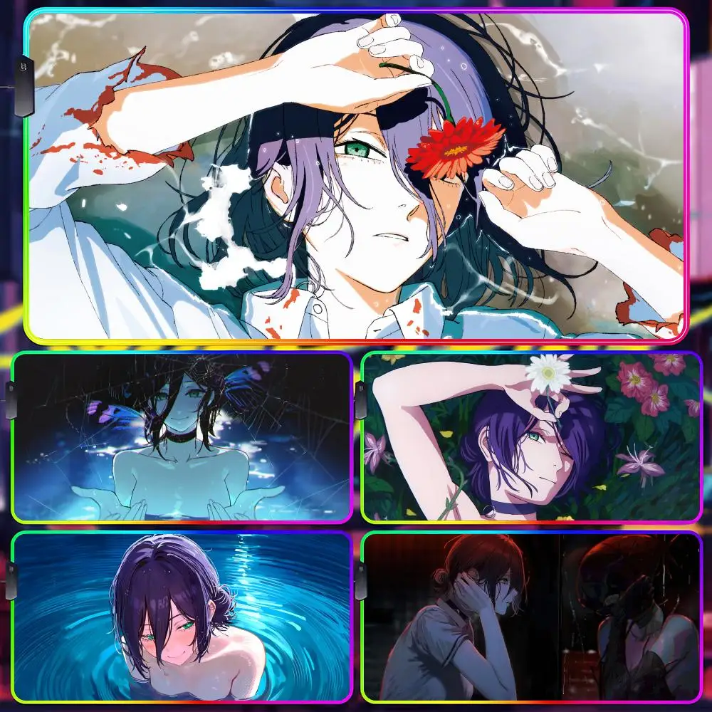 

Academia Deku Anime My Hero Mouse Pad Gamer Luminescence Led Mouse Pad Gaming Table Rgb Deskmat Keyboard Pc Mousepad