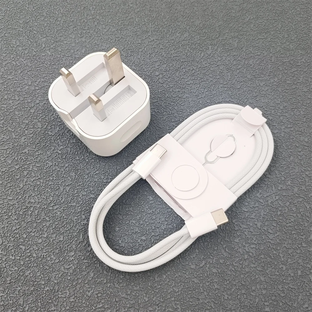 20 واط USB C PD شاحن شحن سريع USB نوع C شواحن الهاتف كابل المملكة المتحدة شحن سريع محول الطاقة آيفون 16 15 برو ماكس