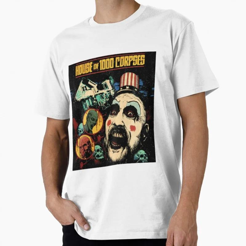 Great Model Signature Rob Zombie Killer Clown Captain Spaulding House of 1000 corpses t shirt Horror movie Clothes All size Tops