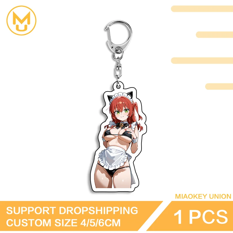 Kita Ikuyo Maid Uniform Double Sided Acrylic Keyring Attractive Versatile Practical Lightweight Ingenious Key Ring Accessory