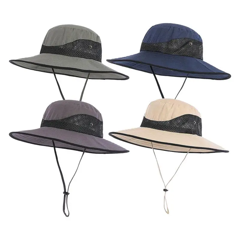 Sun Hat for Men Outdoor Fishing Cap Wide Brim Anti-UV Protection Women Bucket Hat Summer Hiking Fisherman Caps