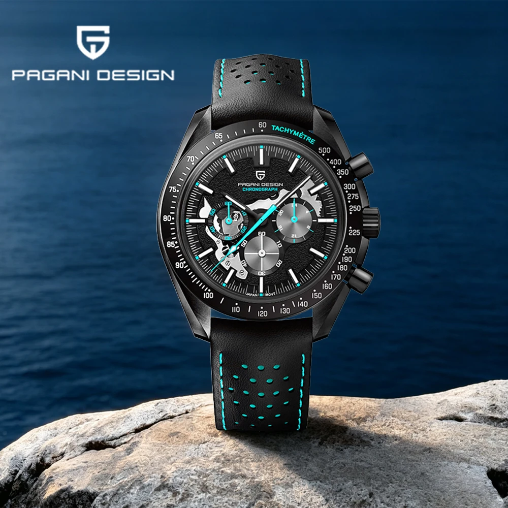 Pagani design 2026 business fashion men's Watches quartz watch men's skeleton sports chronograph AR Sapphire watch leather 10BAR