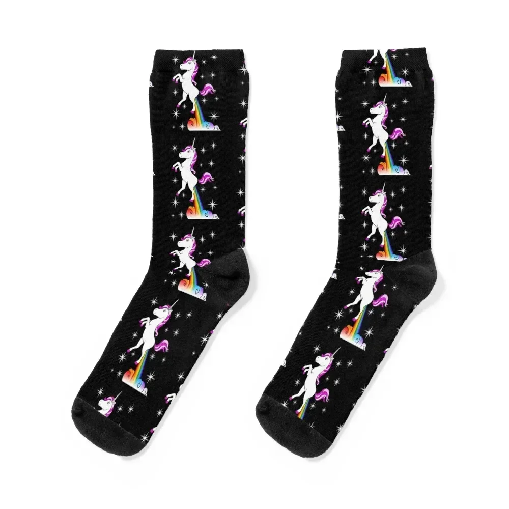 Unicorn Farting Rainbow Socks Running moving stockings gift Socks Man Women's