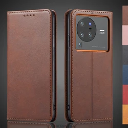 Magnetic attraction Leather Case for Vivo X80 Pro Holster Flip Cover Case Wallet Phone Bags Capa Fundas Coque