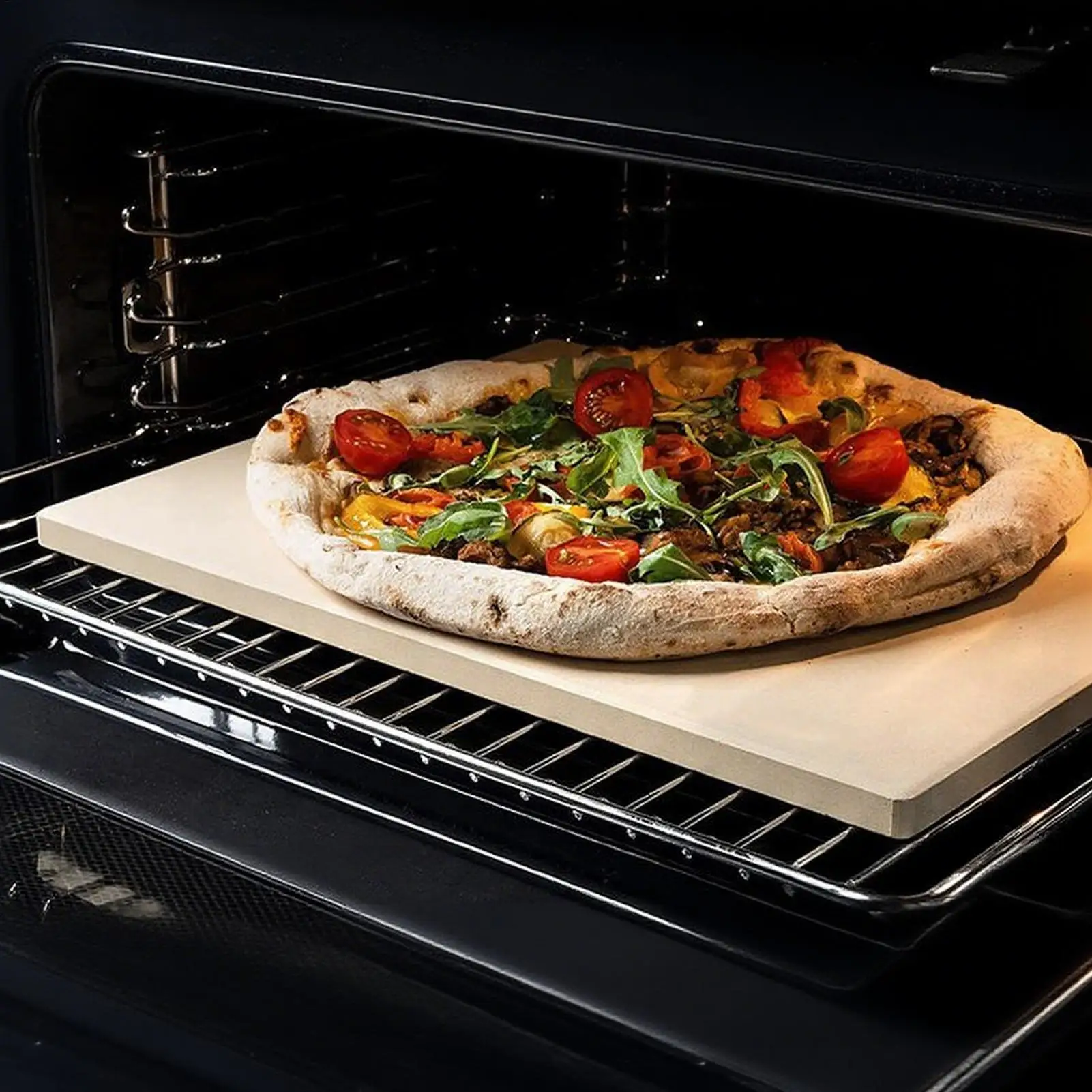 Pizza Oven Stone Rectangular Baking Tray Non-stick Pizza Stone For BBQ Grilling Oven Cooking Bread Kitchen Indoors Outdoors