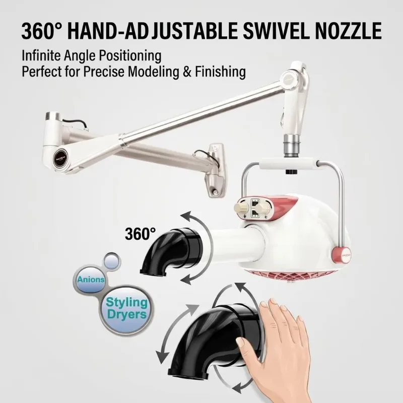 PWD-919P Wall-Hanging Pet Dryer | Professional Aluminum Alloy Shell Finishing Dryer with Hot & Cold Cycle
