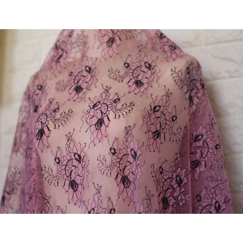 

High Quality Two-color Embroidered Mesh Lace Fabric Wedding Dresses, Clothing, DIY Home Textiles, Handmade Accessories
