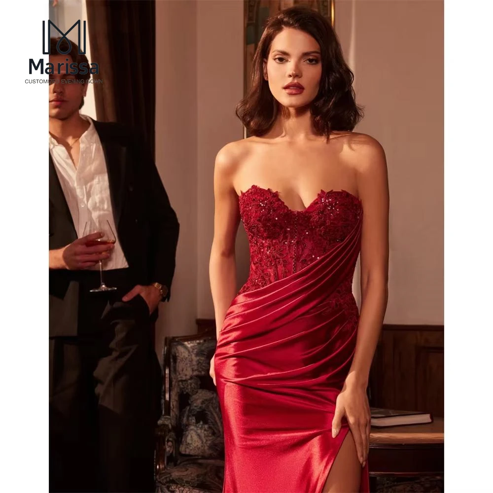 

Marissa Fishtail Satin Women Evening Dress Woman Luxurious Women's Evening Dresses Luxury 2025 Custom Made Wedding Party Dress