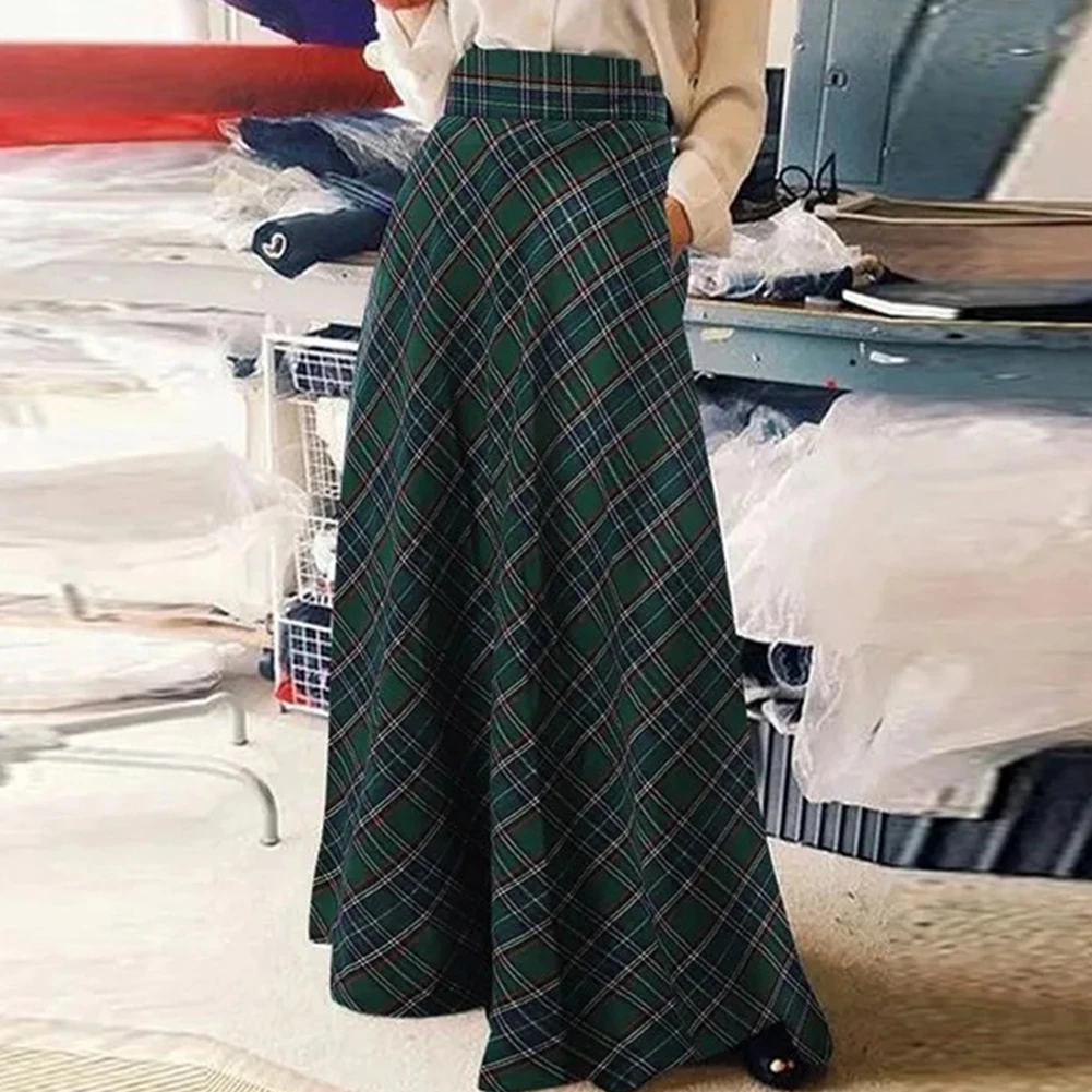 Casual Outings Plaid Skirt High Waist Casual Skirt Skirt Simple Basic Skirt Microelasticity Suitable For Daily Use
