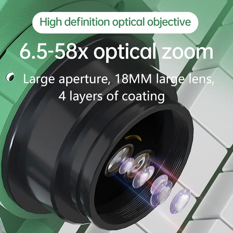 Maant กล้องจุลทรรศน์ T3สเตอริโอแบบสามตาซูมออปติคอล HD 6.5 58X ความแม่นยำสูงโฟกัสเมนบอร์ดโทรศัพท์เชื่อม