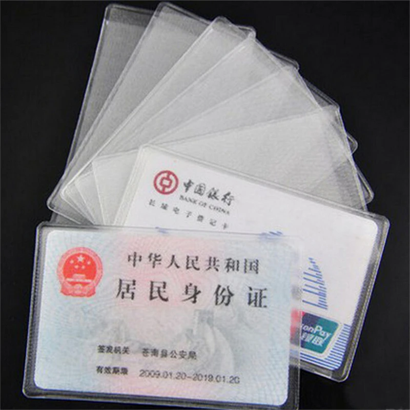 New 10PCS PVC Credit Card Holder Protect ID Card Business Card Cover Clear Frosted