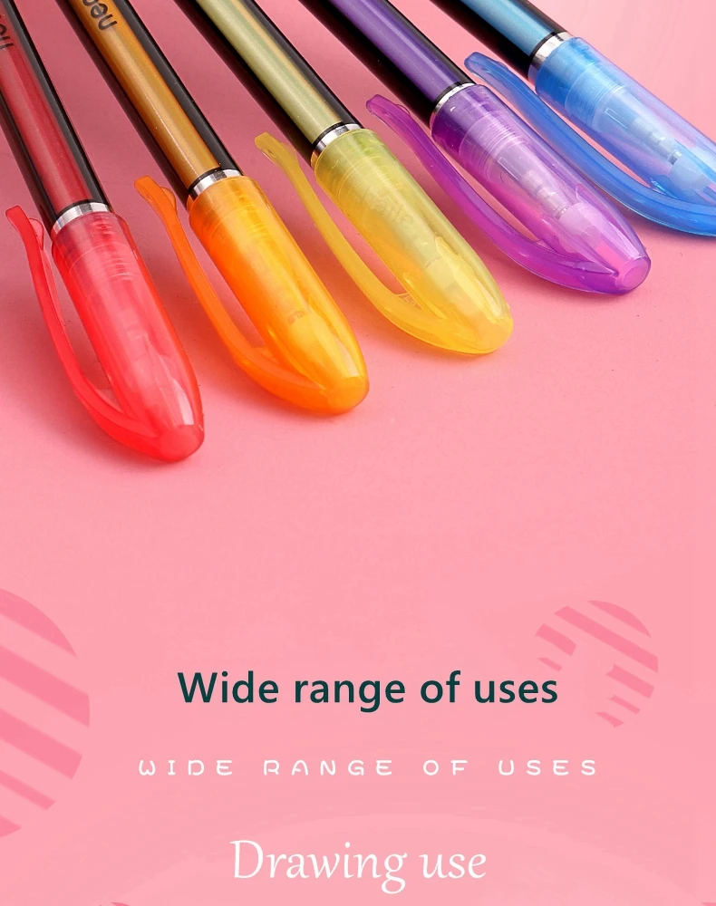 12-teiliges Metallic-Glitzer-Gelstift-Set, glitzernd, für Erwachsene, zum Ausmalen, Journaling, Kunstzeichnen, Kunstmarker, Schul- und Bürobedarf – Detail 11