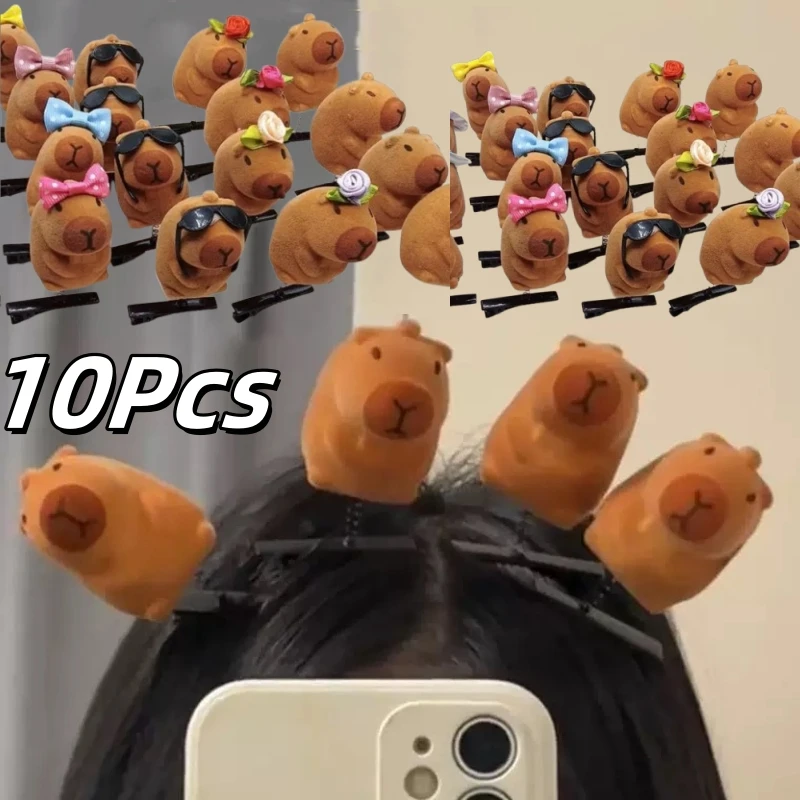 

10Pcs Cartoon Funny 3D Plush Hairpin Duckbill Clips Animal Kawaii Bow Tie Little Hairpin Headdress Gifts Bangs Clips Side Clips