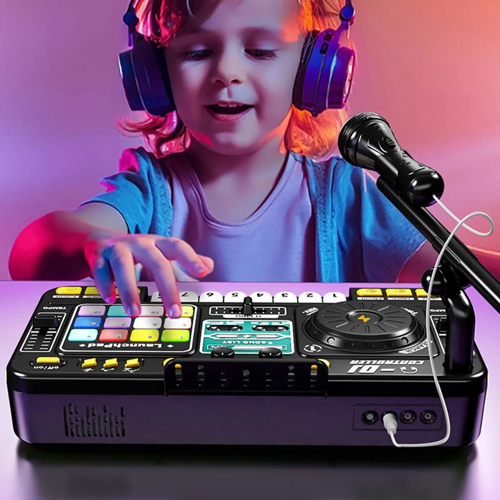 

Детский DJ-микшер с микрофоном, электронная клавиатура-пианино, Bluetooth DJ-контроллер, музыкальный инструмент, подарок на Рождество для детей