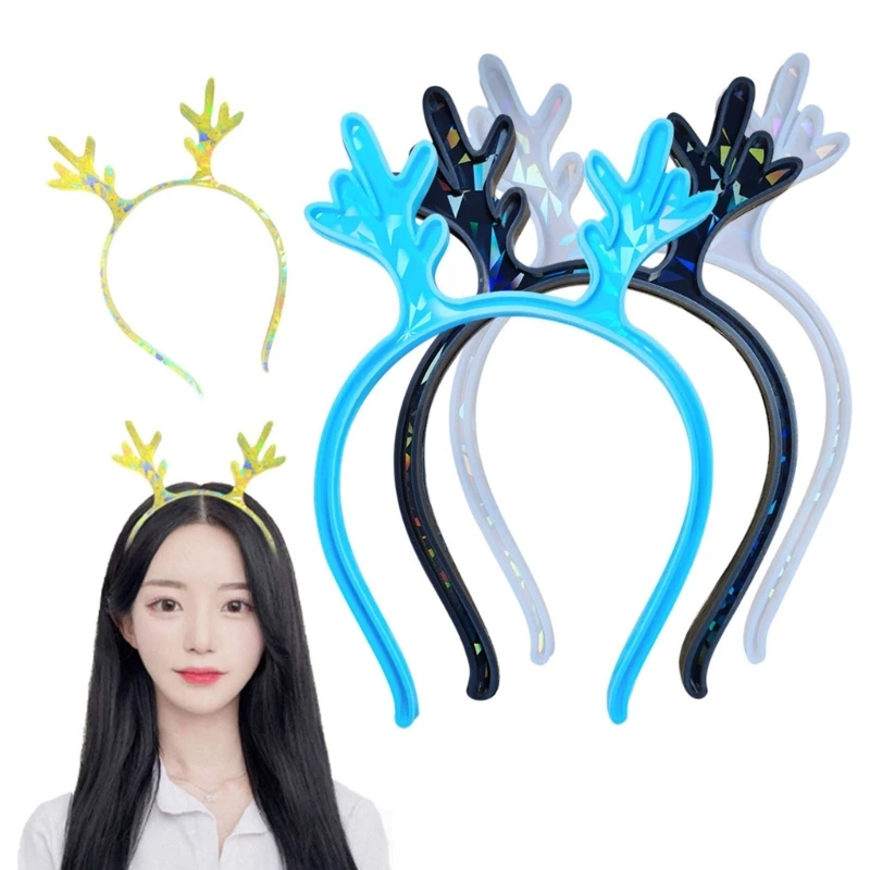 DIY Holographic Antler Shape Headband Silicone Mold Adult Kids Holiday Hair Hoop Headwear Ornament Epoxy Resin Casting Mould