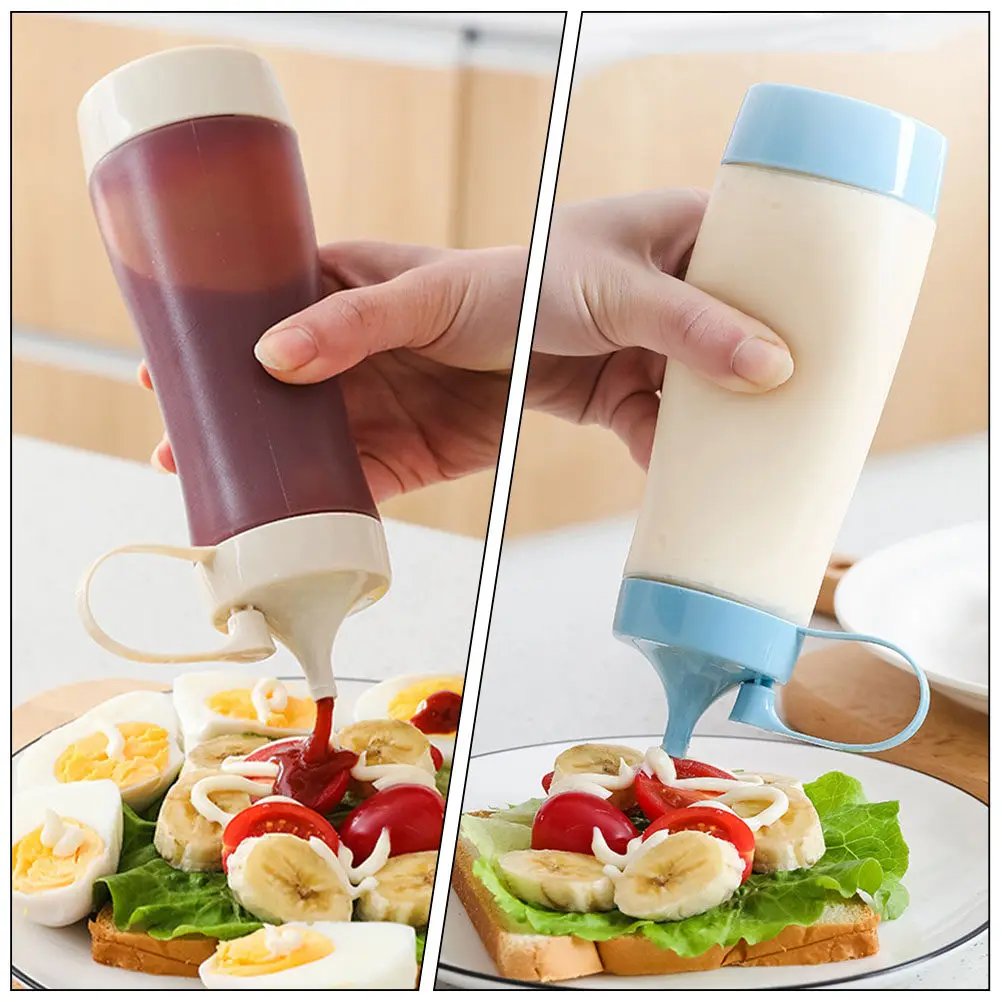 Botellas para salsa con punta afilada, a prueba de fugas, diseño de punta afilada para salsa de tomate, aceite de oliva, mayonesa, almacenamiento de condimentos, utensilios de cocina, 3 uds., 600Ml