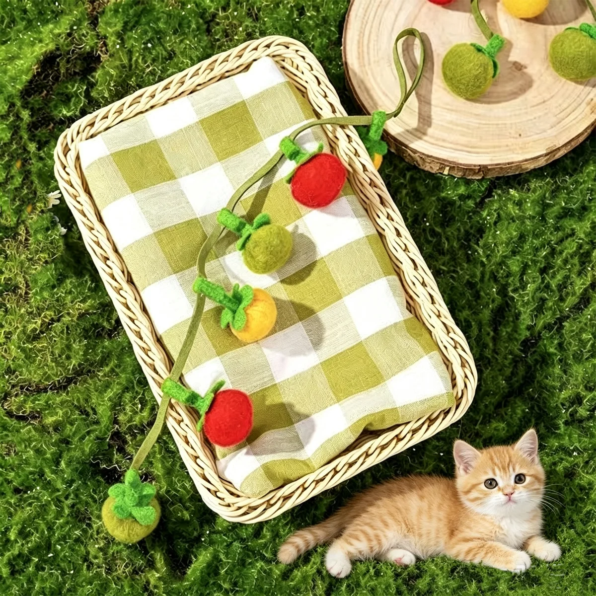 Built-in Catnip Cat Toy String Vegetable Shape Plush Bite Resistant Interactive Kitten Chew Toys For IndoorPlaying Relief Stress