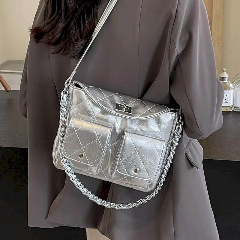 

Сумки через плечо, повседневные многоразовые сумки на плечо в стиле ретро, нишевые универсальные однотонные сумки, персональные простые классические сумки-тоут для женщин