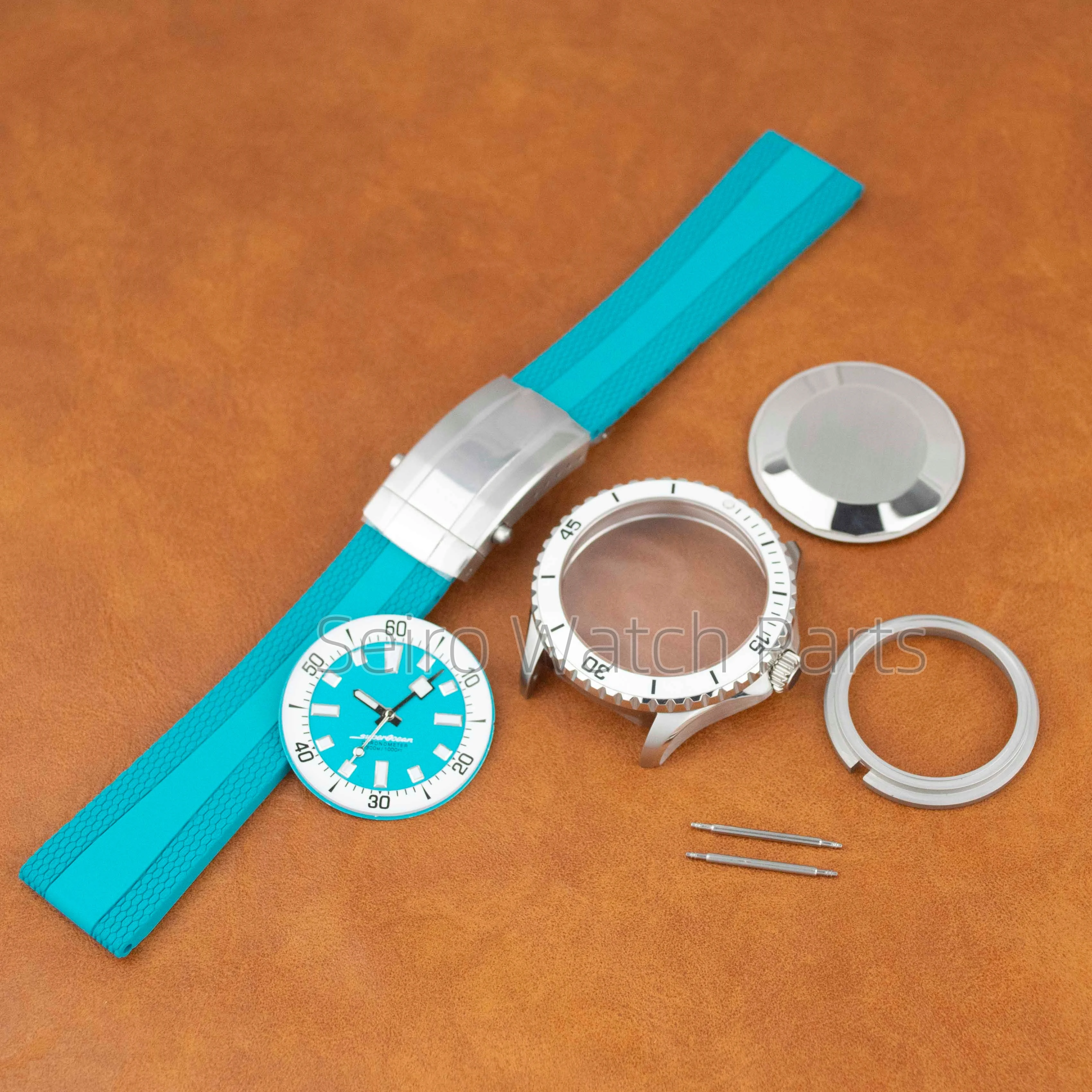 

for SUPEROCEAN NH35 Case Rubber Strap Dial Hands 200m Waterproof Men Stainless Steel Sapphire Glass for NH34 NH35 NH36 Movement