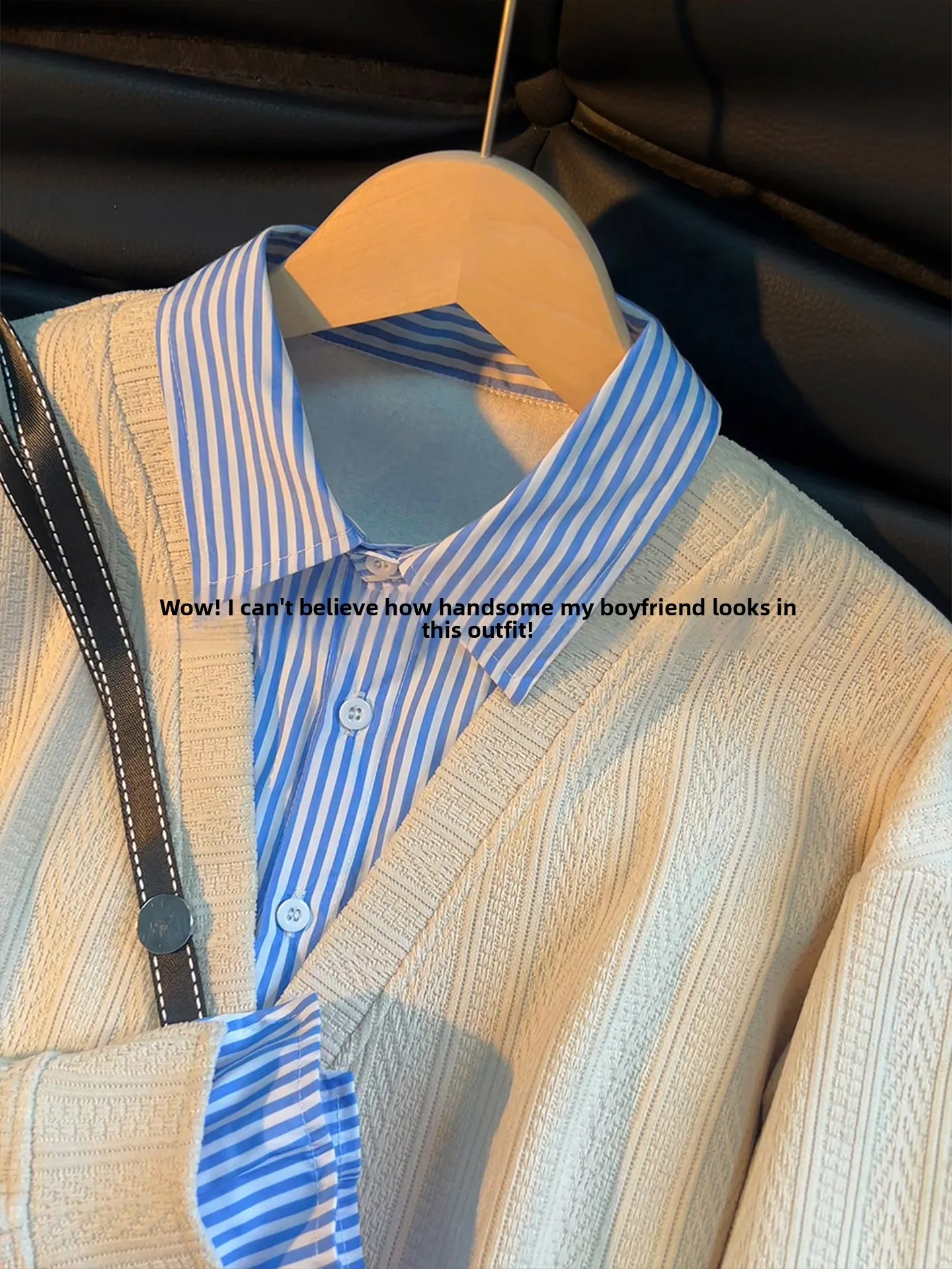 Cleanfit White  Shirt Hoodie Men Spring Wheat Spike Texture Old Money Style Long Sleeve T-Shirt Loose Fit Breathable